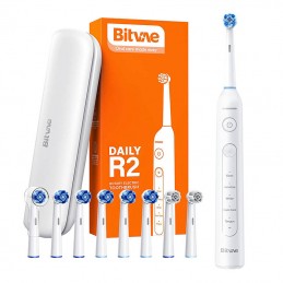 Sonic toothbrush with tips set and travel case Bitvae R2 (white)