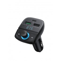 FM transmitter UGREEN CD229 Bluetooth 5.0, USB QC 3.0, USB-C PD, microSD (black)