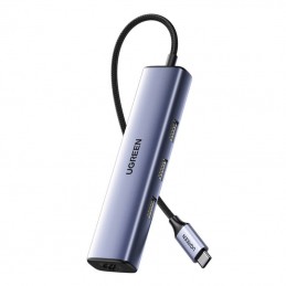 UGREEN CM475 Adapter USB-C Hub to 3x USB 3.0, RJ45, USB-C PD (gray)