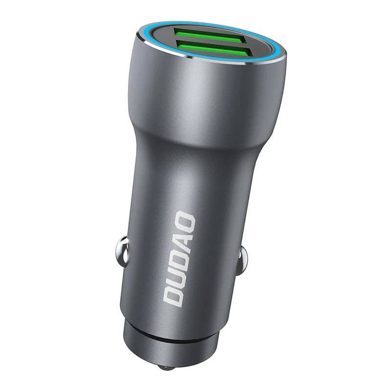 Car charger Dudao R4+, 2xUSB, 120W (black)