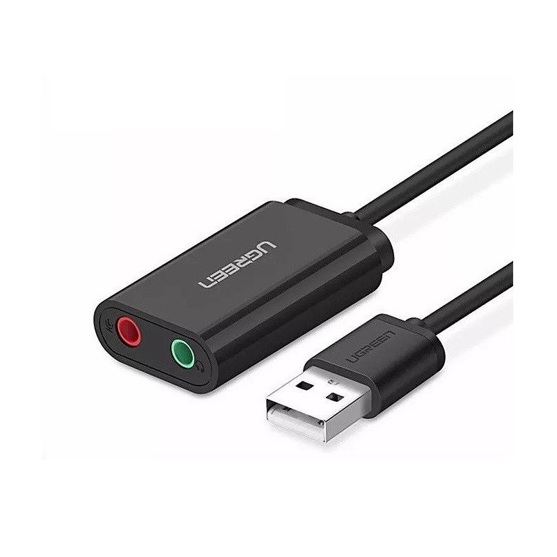 External USB audio card UGREEN 15cm (black)