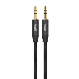 AUX cable mini jack 3.5mm to mini jack 3.5mm Budi, 1m (black)