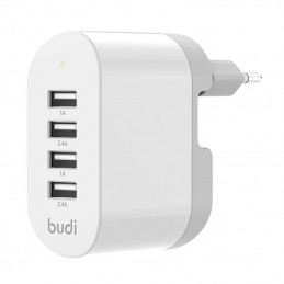 Budi wall charger, 4x USB, 34W (white)