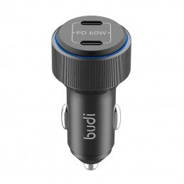 Car charger, Budi 2xUSB-C 60W