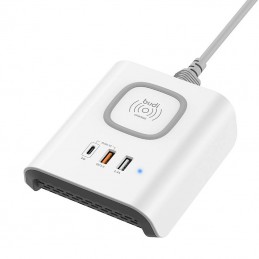 Wireless charger Budi QC3.0 2xUSB 5V 2.4A (White)