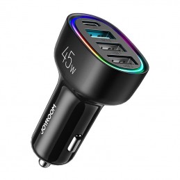 Car charger Joyroom JR-CL09, 4-port, 1x USB-C PD, 1x QC3.0 USB, 2x USB (black)