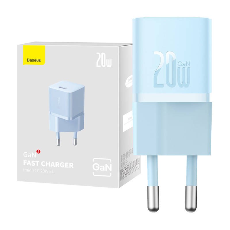 Mini wall charger Baseus GaN5 20W (blue)