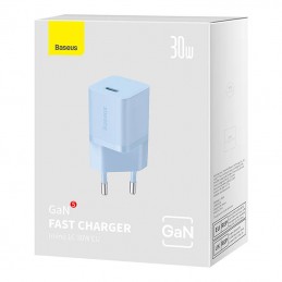 Mini wall charger Baseus GaN5 30W (blue)