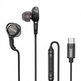 Earphones Remax RM-655a, USB-C, 1.5m (black)