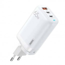 Wall charger Remax, RP-U55, 2x USB-C, USB, 65W (white)