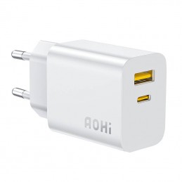 AOHI Wall charger A328C GaN 20W 1x USB-C,1x USB-A (white)
