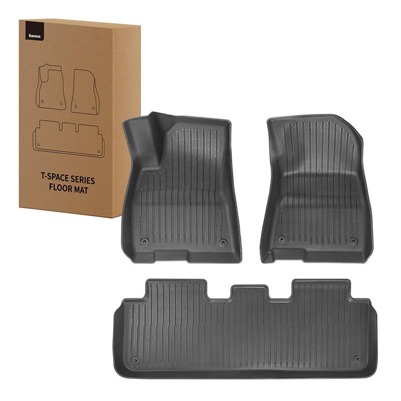 3-Piece Floor Mat for Tesla Baseus T-Space Series (Black)