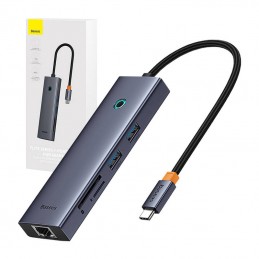 Hub 7w1 Baseus UltraJoy 7-Port ( USB-C to 1xHDMI4K@30Hz + 2xUSB 3.0 + 1xPD +RJ45 + SD/TF3.0)