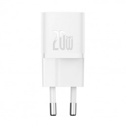 Mini wall charger Baseus GaN5 20W (white)