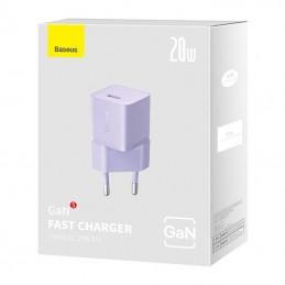 Mini wall charger Baseus GaN5 20W (purple)