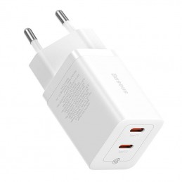 Wall Charger Baseus GaN5 40W, 2x USB C (White)