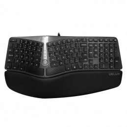 Wireless Ergonomic Keyboard Delux GM901U Hub (grey)