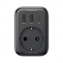 Travel adapter EU to US plug UGREEN CD314 2xUSB-A, 1xUSB-C