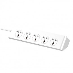 LDNIO SC10610 power strip with 10 AC outlets, 5x USB, 1x USB-C, 2500W, EU/US, 2m (white)