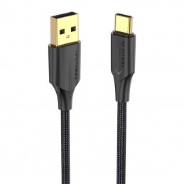 Charging Cable USB 2.0 to USB-C Vention CTFBF LED 3A 1m (black)