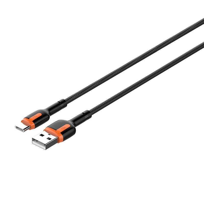 LDNIO LS531, 1m  USB - USB-C Cable (Grey-Orange)