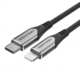 USB-C to Lightning Charging Cable Vention, PD 3A, 1.5m (black)