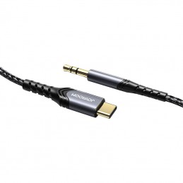 Port Audio Cable 3,5 mm mini jack / USB Type-C / 1m Joyroom SY-A03 (black)