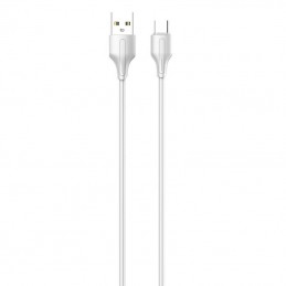 USB to USB-C cable LDNIO LS540, 2.4A, 0.2m (white)