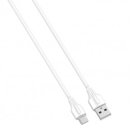 USB to USB-C cable LDNIO LS540, 2.4A, 0.2m (white)