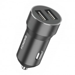 Metal car charger dual USB Foneng C08 2.4A (black)