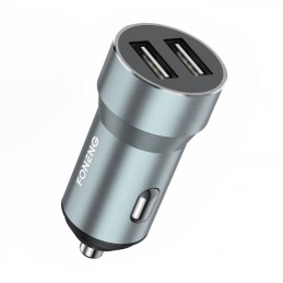 Metal car charger dual USB Foneng C08 2.4A (silver)