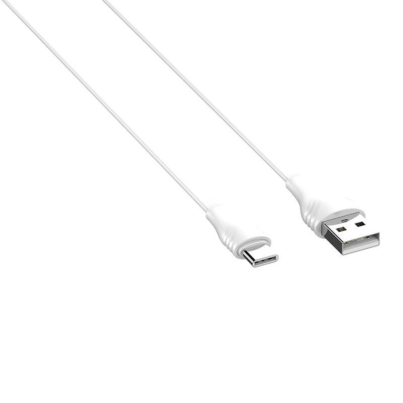 USB to USB-C cable LDNIO LS550, 2.4A, 0.2m (white)