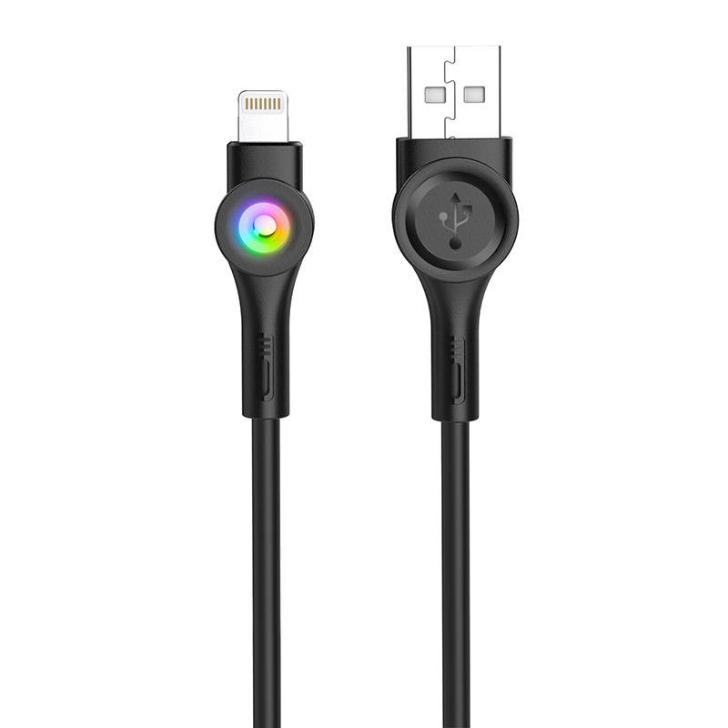 Foneng X59 USB to Micro USB cable, LED, 3A, 1m (black)