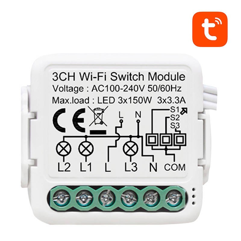 Smart Switch Module WiFi Avatto N-WSM01-3 TUYA