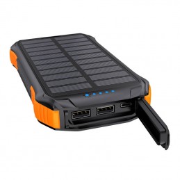Choetech B658 Solar power bank 2x USB 10000mAh Qi 5W (black-orange)