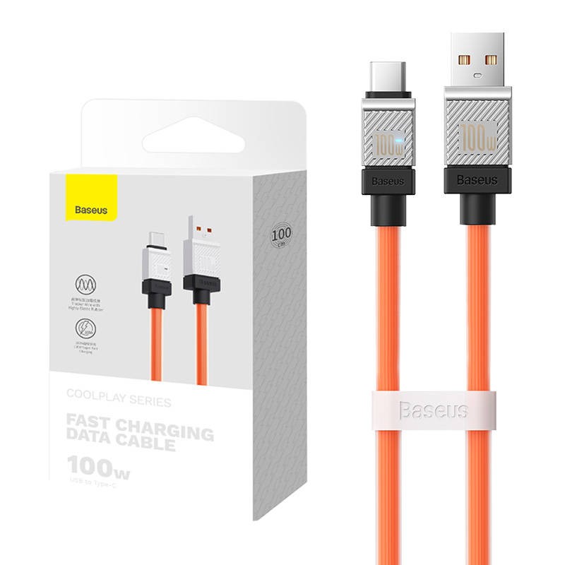 Cable USB do USB-C Baseus CoolPlay 100W 1m (orange)