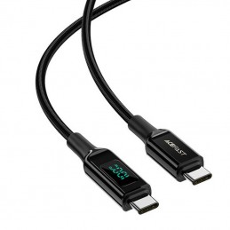 Cable USB-C to USB-C Acefast C6-03 with display, 100W, 2m (black)