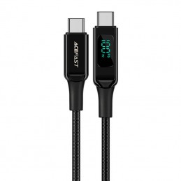 Cable USB-C to USB-C Acefast C6-03 with display, 100W, 2m (black)