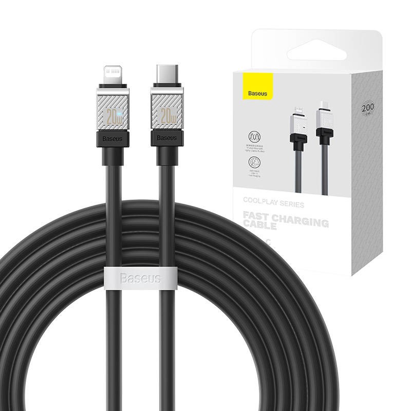 Fast Charging cable Baseus USB-C to Coolplay Series 2m, 20W (black)