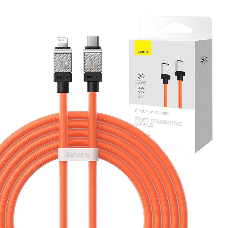 Fast Charging cable Baseus USB-C to Coolplay Series 2m, 20W (orange)