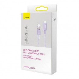 Fast Charging cable Baseus USB-C to Lightning  Explorer Series 1m, 20W (purple)