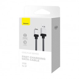 Fast Charging cable Baseus USB-A to Lightning Coolplay Series 1m, 2.4 (black)