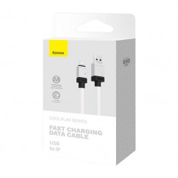 Fast Charging cable Baseus USB-A to Lightning Coolplay Series 1m, 2.4A (white)