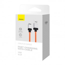 Fast Charging cable Baseus USB-A to Lightning Coolplay Series 1m, 2.4A (orange)