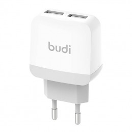 Wall charger Budi 940E, 2x USB, 5V 2.4A (white)