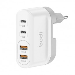 Wall charger Budi 326TQE, 2xUSB, 40W (white)