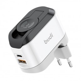 Wireless charger Budi 330WE, USB-C, 20W (black and white)