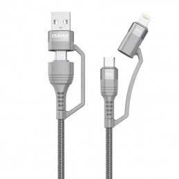 USB cable Dudao L20xs 4in1 USB-C / Lightning / USB-A 2.4A, 1m (gray)