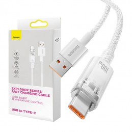 Quick Charge USB-C Baseus Flash, 6A,1m (White)