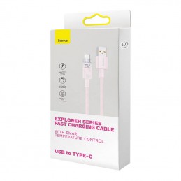 Quick Charge USB-C Baseus Flash, 6A,1m (Pink)